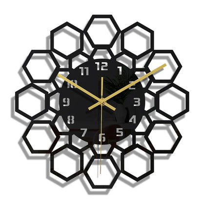 Horloge Murale Design Moderne en Acrylique Noir, Silencieuse et Décorative – Noreza