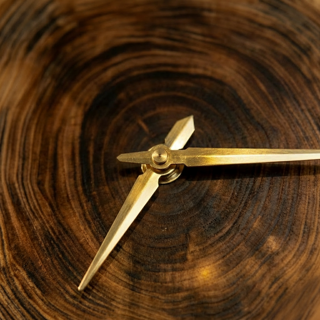 Horloge murale en bois effet tranche naturelle, silencieuse et décorative – Arboris