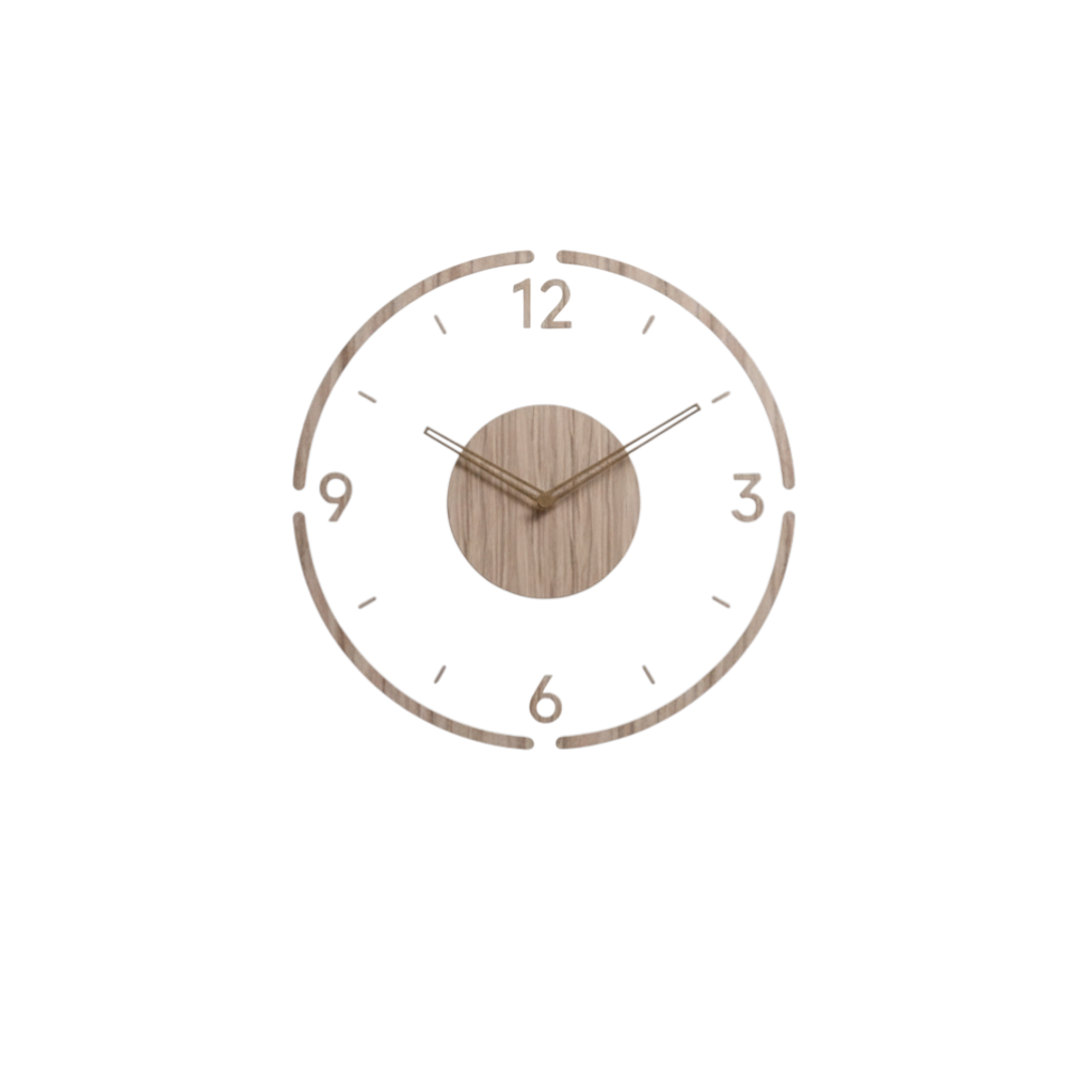 Horloge Murale Bois Design Nordique Quartz Silencieuse 30–35 cm – Lunara