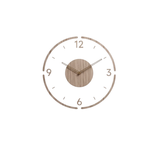 Horloge Murale Bois Design Nordique Quartz Silencieuse 30–35 cm – Lunara