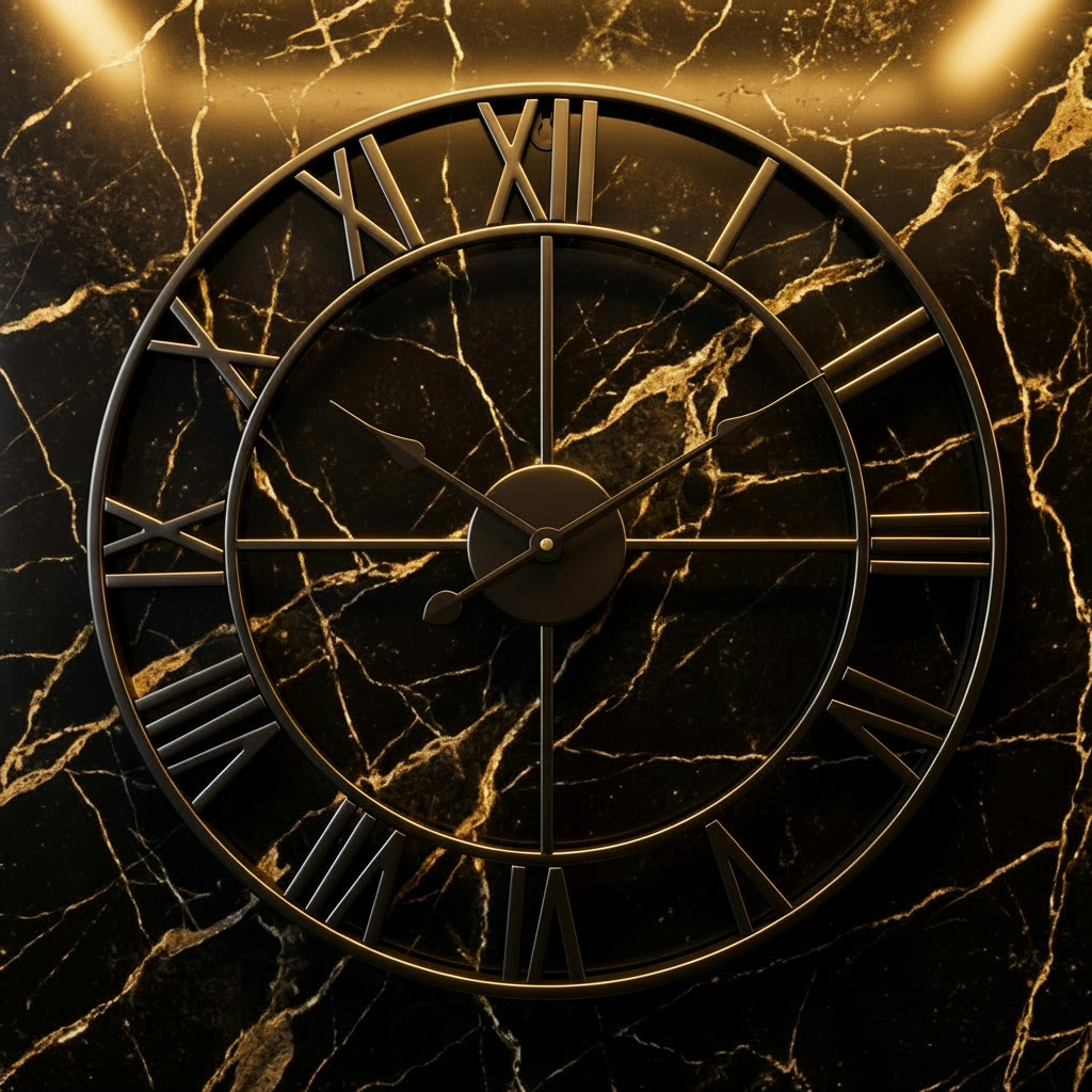 Horloge murale en métal 3D à chiffres romains, grand format et silencieuse – Woklok