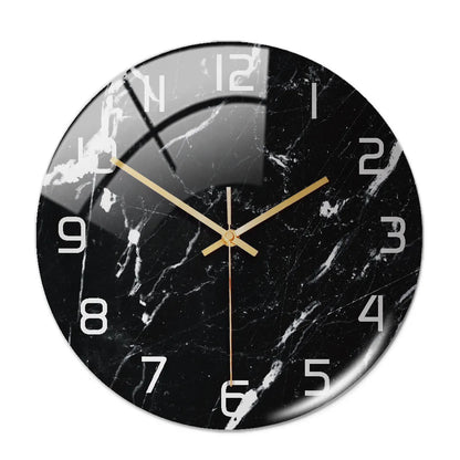 Horloge Murale Design Effet Marbre 3D en Acrylique, Silencieuse – Marbelia