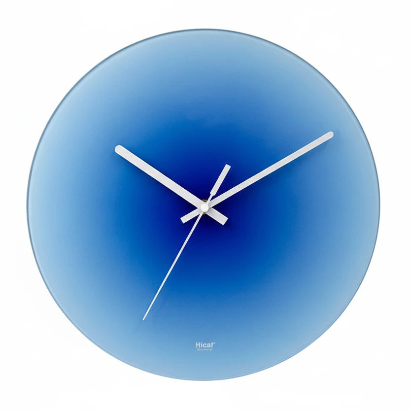 Horloge murale design nordique en verre dégradé, silencieuse et analogique - Flatto