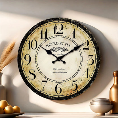 Horloge Murale Vintage Signée Horloger Parisien, Silencieuse – Montmarta