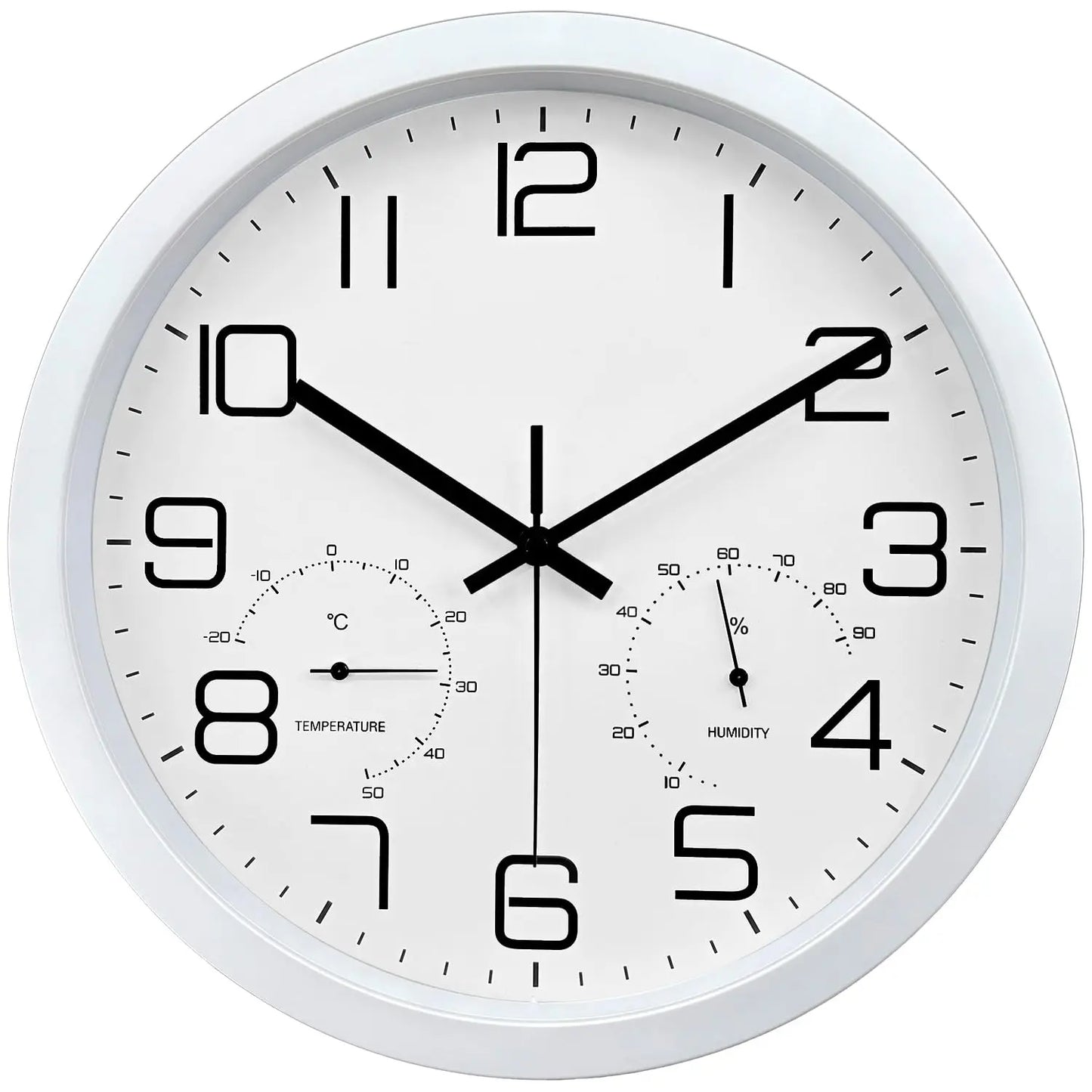 Horloge Murale Moderne avec Thermomètre, Silencieuse et Fonctionnelle – Climio