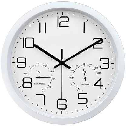 Horloge Murale Moderne avec Thermomètre, Silencieuse et Fonctionnelle – Climio