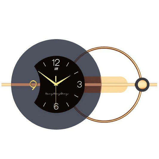 Horloge murale design en métal noir et or, analogique et silencieuse – Aurex