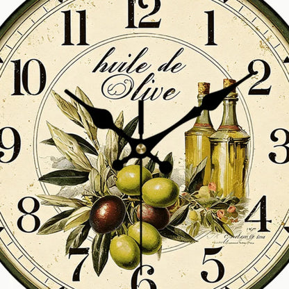 Horloge Vintage Branche d'Olivier en Bois, Silencieuse – Oliveda