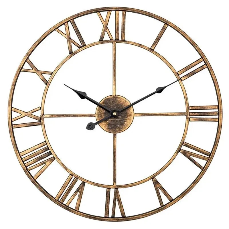 Horloge murale en métal 3D à chiffres romains, grand format et silencieuse – Woklok