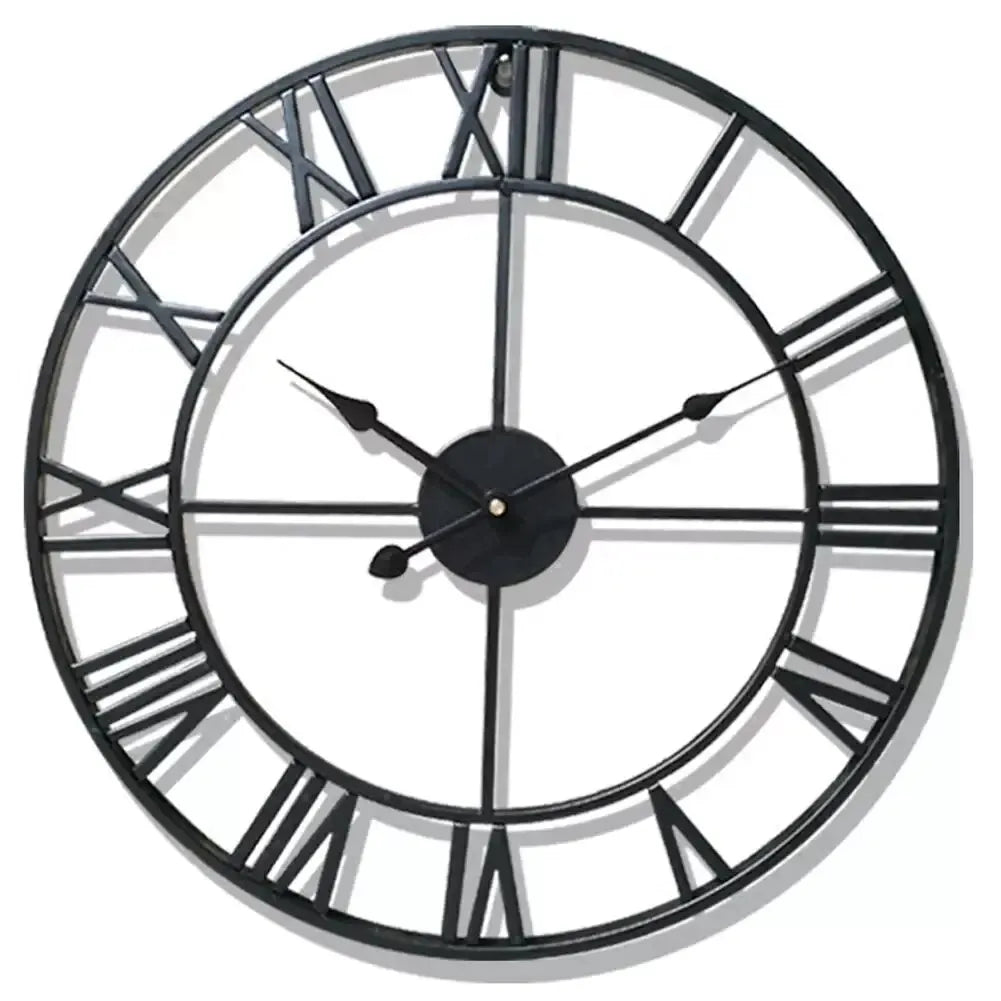 Horloge murale en métal 3D à chiffres romains, grand format et silencieuse – Woklok