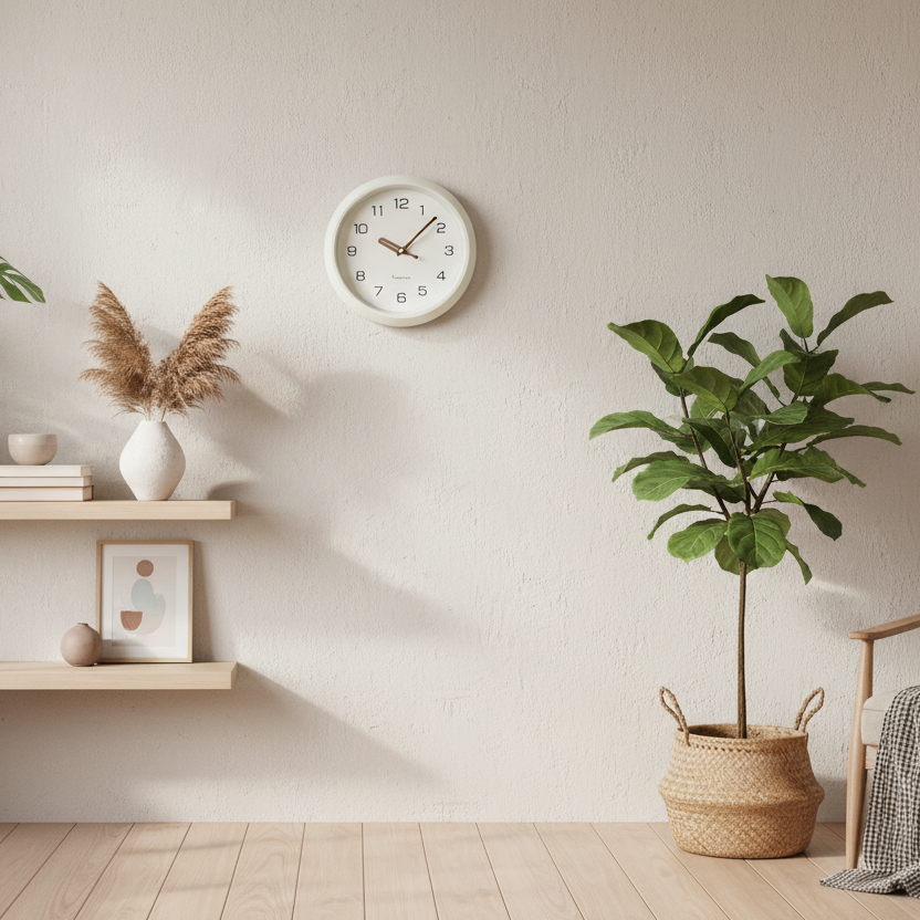Horloge Murale Silencieuse Couleur Crème Lisibilité Optimale – Aurevia