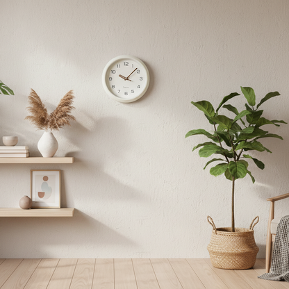 Horloge Murale Moderne Silencieuse Couleur Crème Lisibilité Optimale – Aurevia