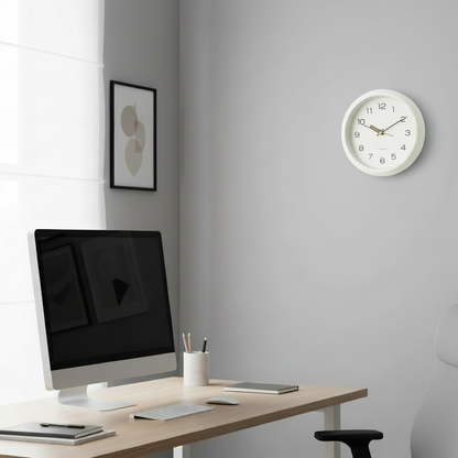 Horloge Murale Moderne Silencieuse Couleur Crème Lisibilité Optimale – Aurevia