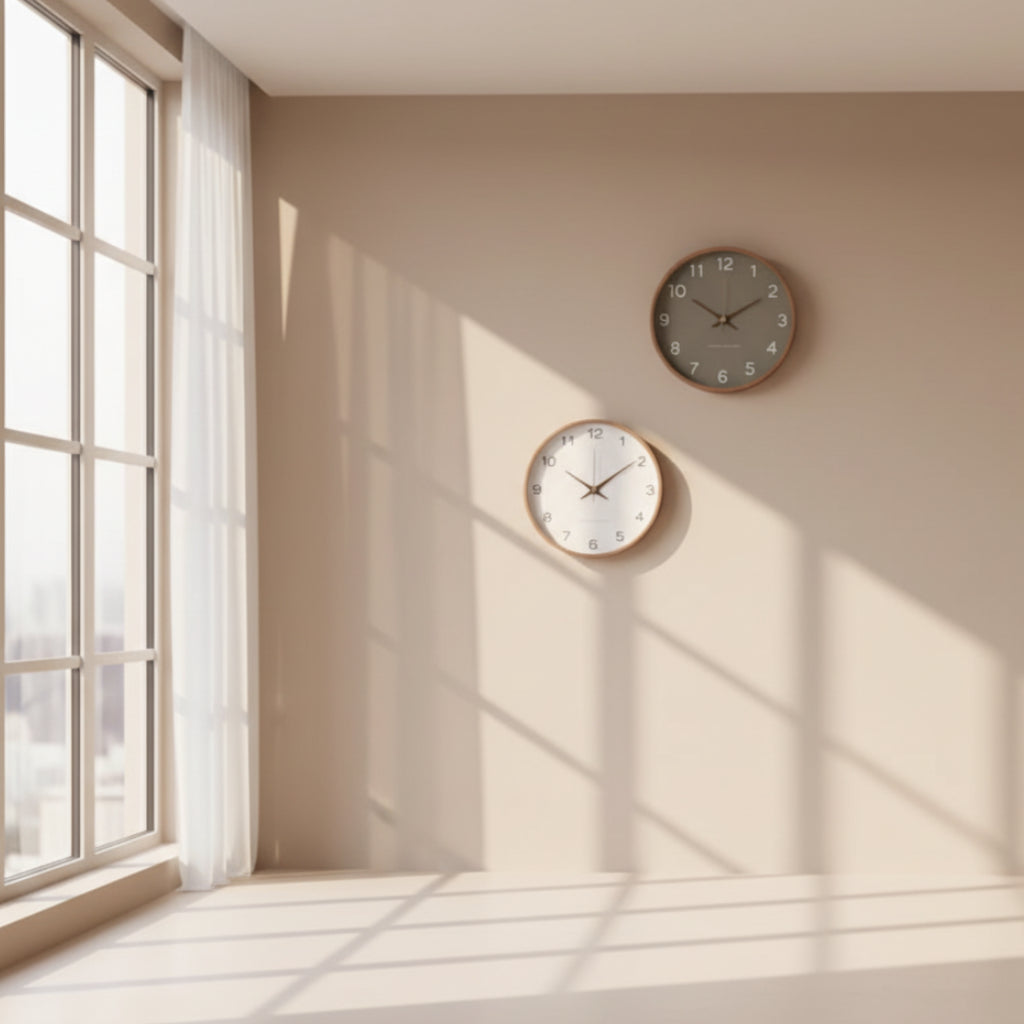 Horloge Murale en Bois Massif Style Nordique, Silencieuse et Naturelle – Auren