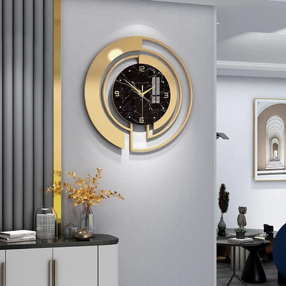 Horloge Murale Design Nordique en Métal Grand Format – Silencieuse, Luxe & Élégante pour Salon ou Hôtel – Luxious
