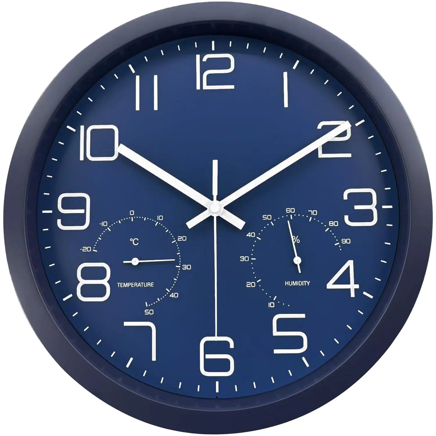 Horloge Murale Moderne avec Thermomètre, Silencieuse et Fonctionnelle – Climio