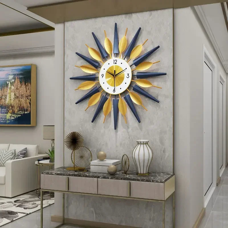Horloge murale design circulaire en acrylique, décorative et silencieuse - Solveda
