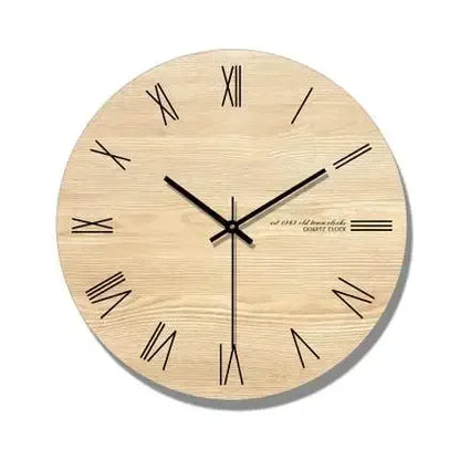 Horloge murale en bois ronde, silencieuse et épurée – Sylvano