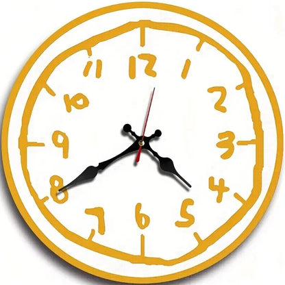 Horloge Murale Originale Effet Croquis Dessiné Main, Silencieuse et Bois – Griffonia