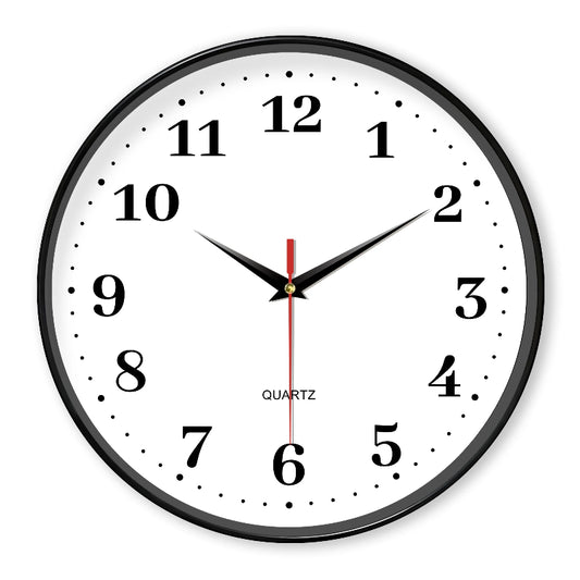 Horloge Murale Design Ronde en Plastique, Silencieuse et Minimaliste – Blanco