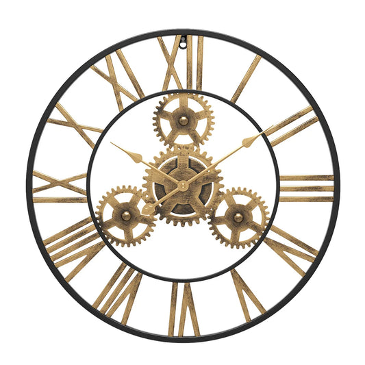Horloge Murale Dorée Chic à Chiffres Romains  – Aurelia