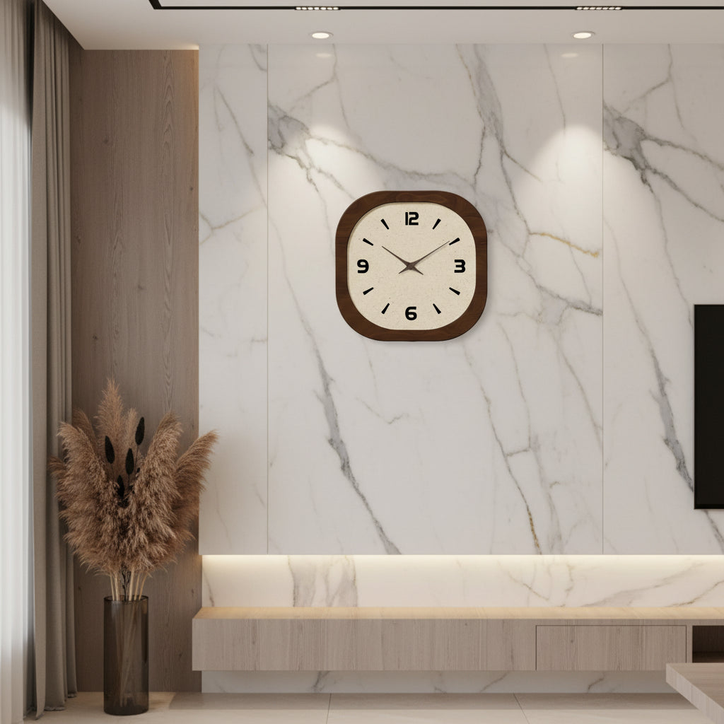 Horloge Murale Vintage Style Français en Bois et Bambou, Silencieuse et Chaleureuse – Coquéa