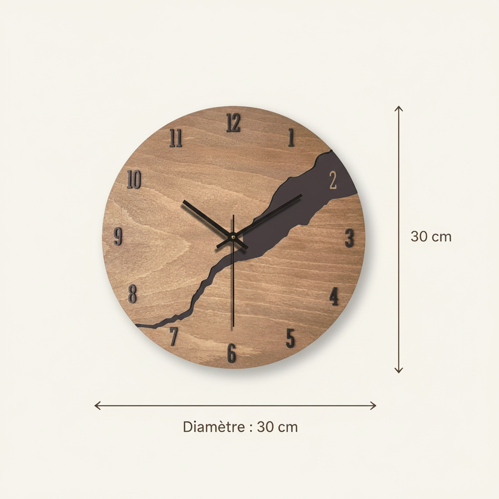 Horloge Murale en Verre et Cristal, Silencieuse et Décorative – Lignum