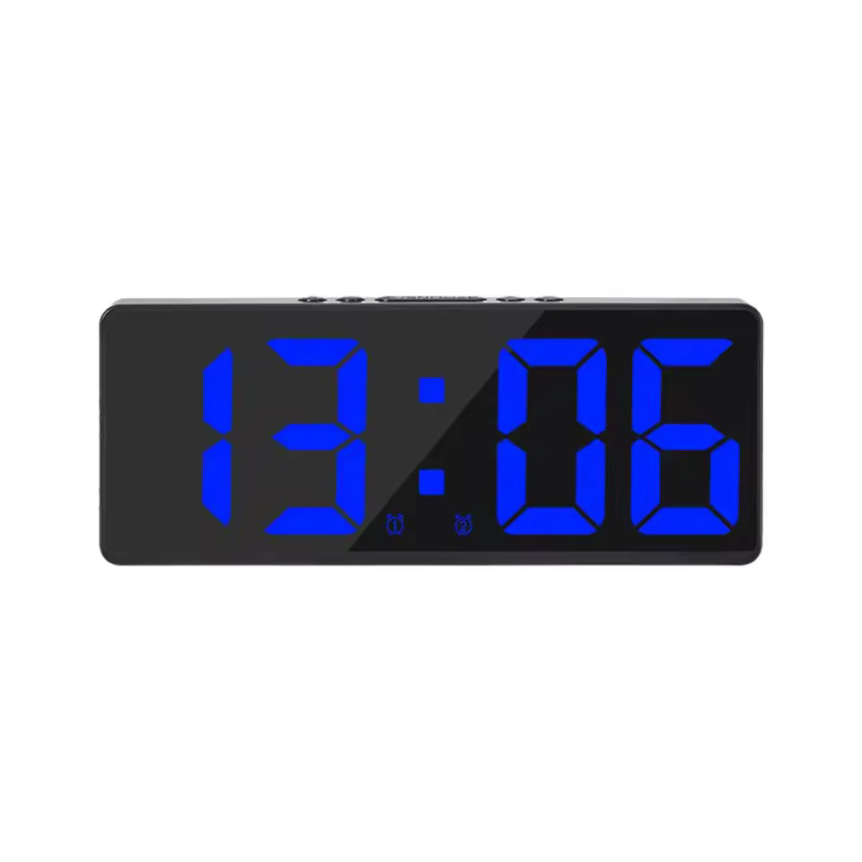 Horloge Murale Design LED Numérique Grand Écran Miroir, Multifonction et Rétroéclairée pour Salon ou Chambre – Glowo