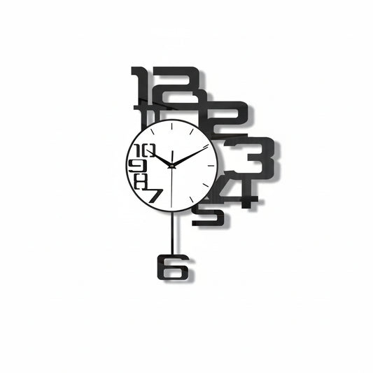 Horloge murale design moderne en acrylique décorative avec balancier oscillant – Aelys
