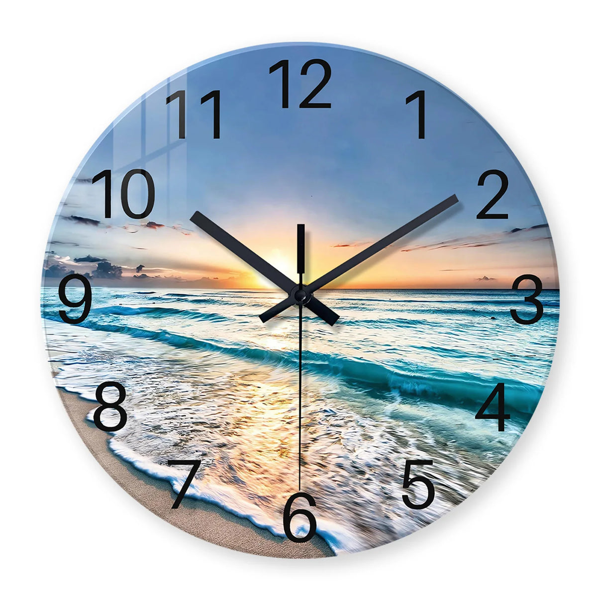 Horloge Murale Design en Verre Effet Marbre, Silencieuse – Marbéa