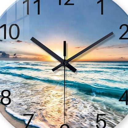Horloge Murale Design en Verre Effet Marbre, Silencieuse – Marbéa