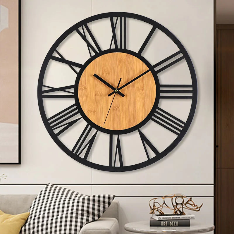 Horloge Murale Design 3D en Métal, Chiffres Romains Silencieuse et Élégante – Roméva