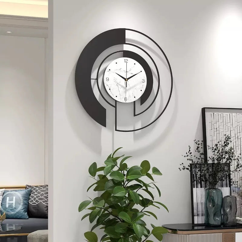 Horloge Murale Design Nordique en Métal Grand Format – Silencieuse, Luxe & Élégante pour Salon ou Hôtel – Luxious