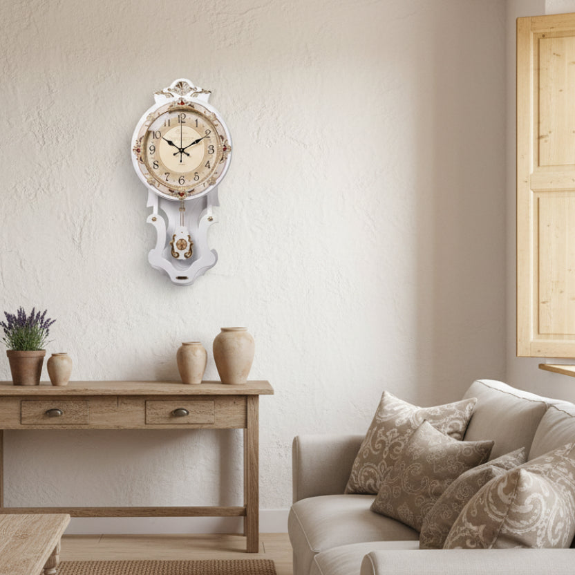 Pendule Murale Vintage en Bois, Silencieuse et Décorative – Silaysa