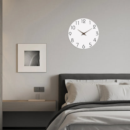Horloge Murale Moderne en Bois Blanc, Design Élégante et Facile à Lire – Élégia