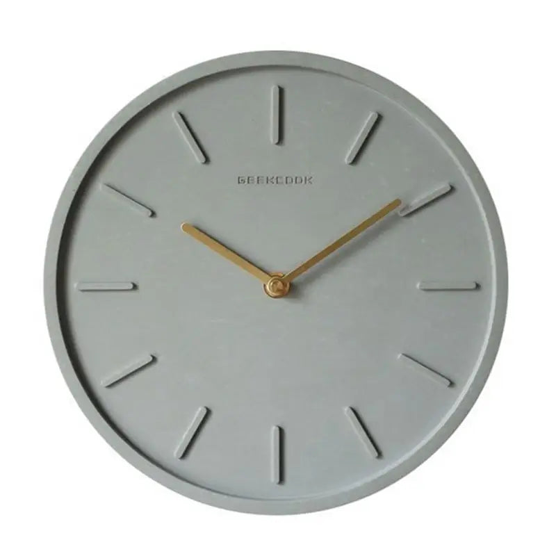 Horloge murale design industrielle en résine effet ciment, analogique et silencieuse – Zmusep