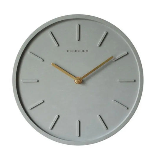 Horloge murale design industrielle en résine effet ciment, analogique et silencieuse – Zmusep