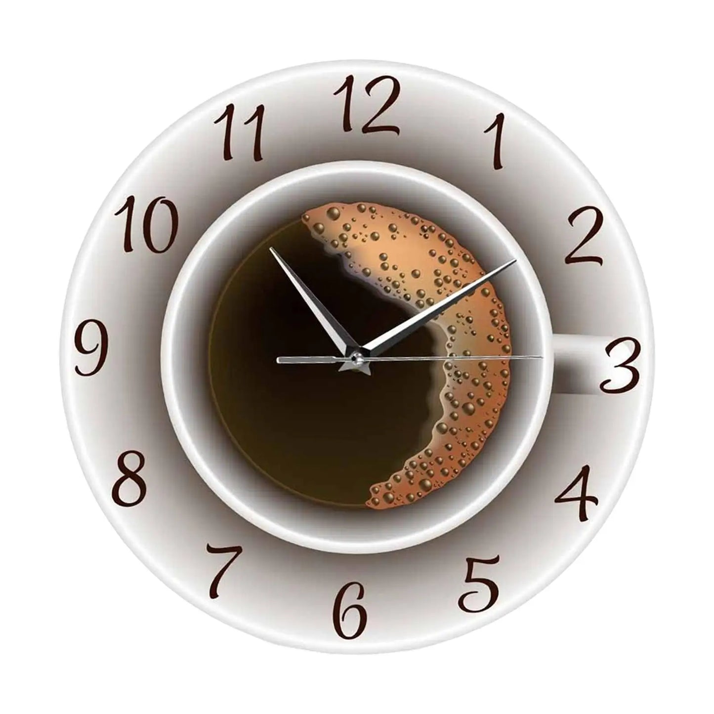 Horloge Murale Design Tasse à Café en Plastique, Silencieuse et Décorative pour Cuisine ou Salon – Cafféo