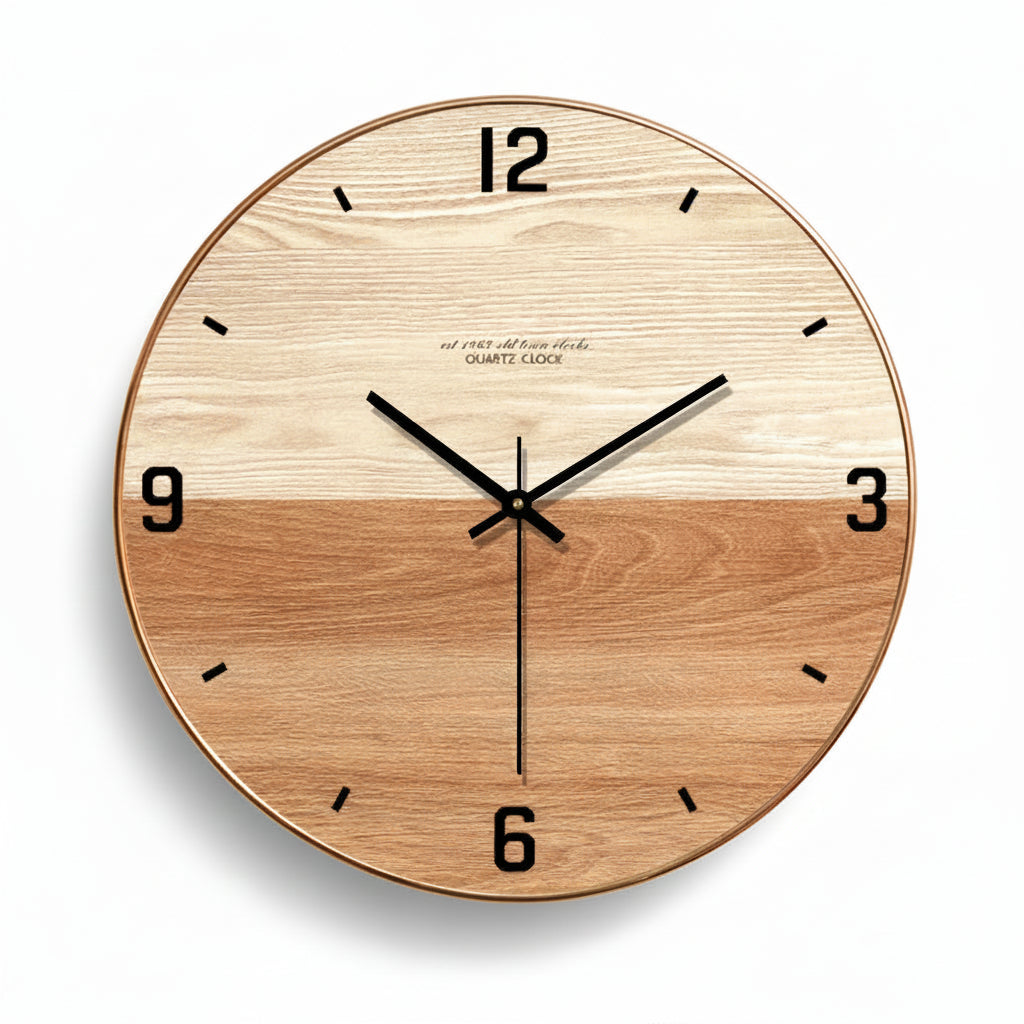 Horloge murale en bois au design moderne, silencieuse et décorative – Arca