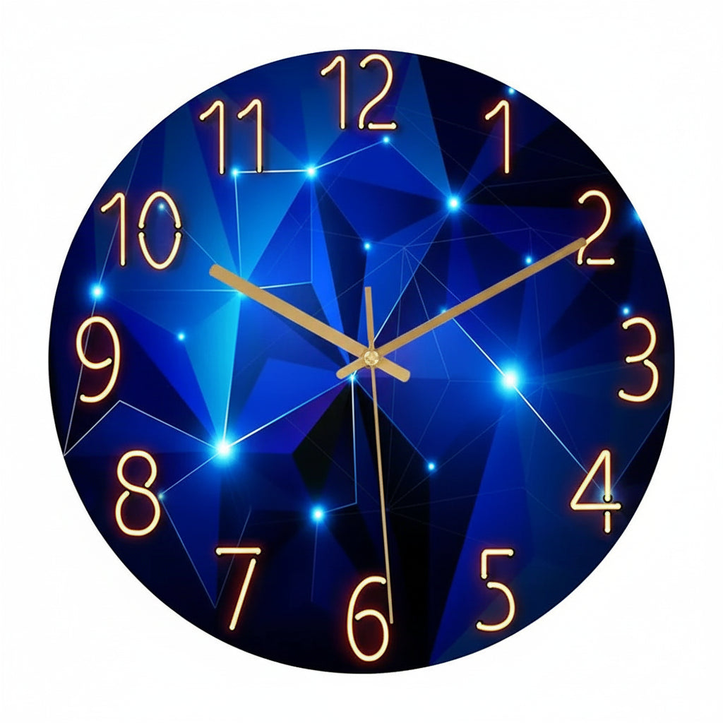 Horloge murale design géométrique en verre trempé, analogique et silencieuse – Geonix