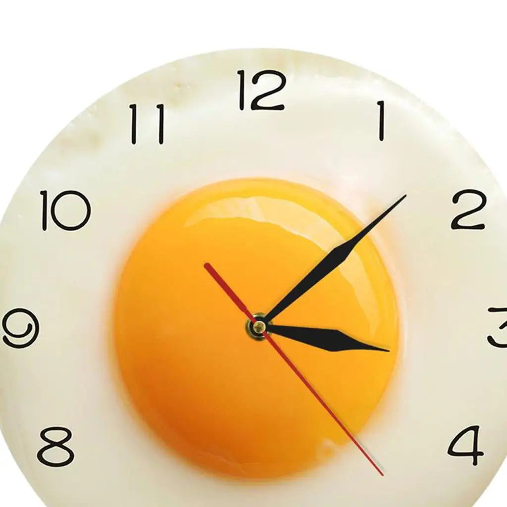 Horloge Murale Design Œuf sur le Plat en Acrylique, Silencieuse et Originale – Ovéa