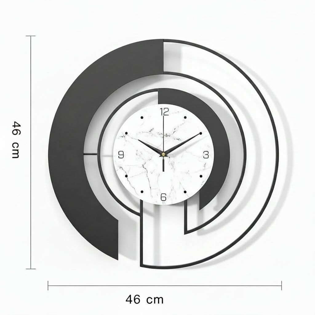 Horloge Murale Design Nordique en Métal Grand Format – Silencieuse, Luxe & Élégante pour Salon ou Hôtel – Luxious