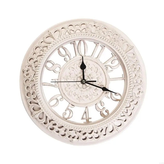 Horloge murale  vintage élégante ronde au style européen, silencieuse et décorative – Elarion
