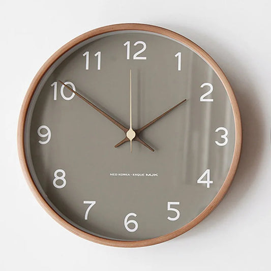 Horloge Murale en Bois Massif Style Nordique, Silencieuse et Naturelle – Auren