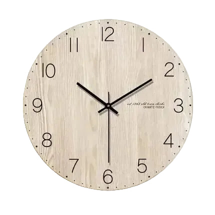 Horloge Murale Design Ronde en Bois, Silencieuse et Épurée – Sylvano