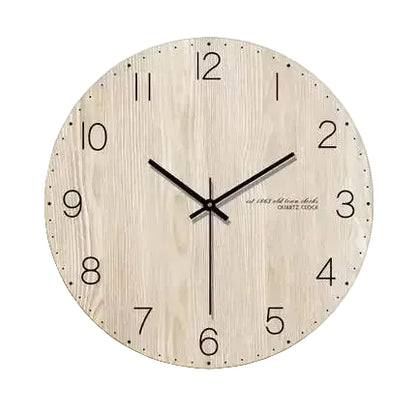 Horloge murale en bois ronde, silencieuse et épurée – Sylvano