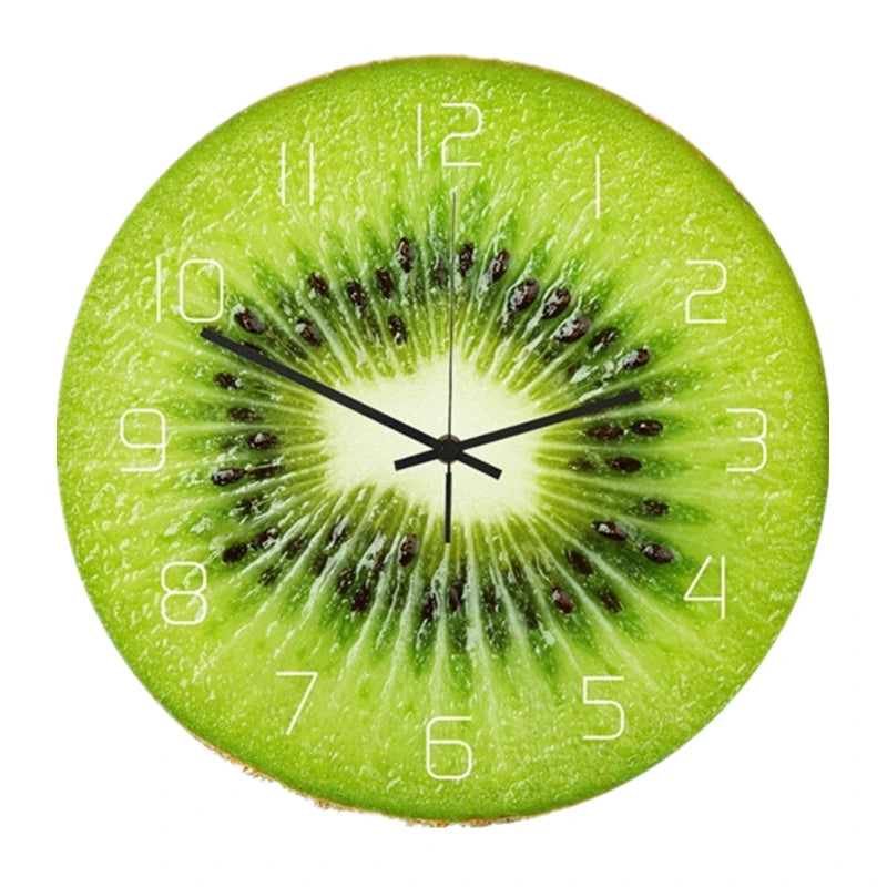 Horloge Murale Design Fruits Tropicaux en Acrylique, Silencieuse et Colorée – Fruvela