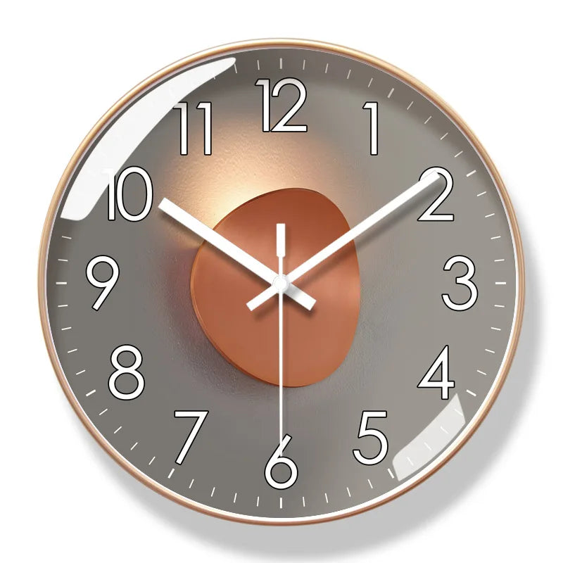 Horloge Murale Design Ronde en Verre et Cristal, Silencieuse et Épurée – Orion