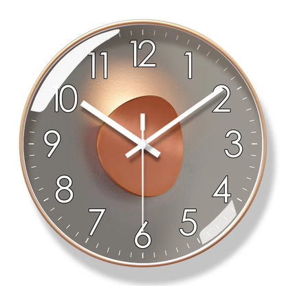 Horloge Murale Design Ronde en Verre et Cristal, Silencieuse et Épurée – Orion