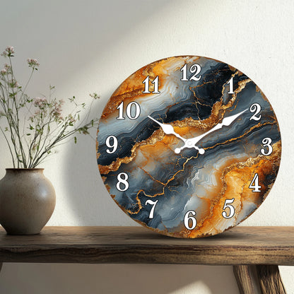 Horloge Murale Design Marbre Élégant, Silencieuse – Marbella